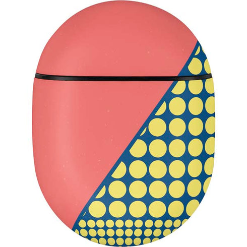 Coral Diagonal Split Google Pixel Buds Skin
